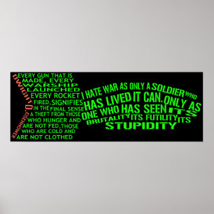 Poster Dwight Eisenhower Anti War Text Art