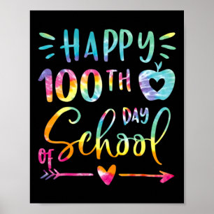 Poster Dye Happy 100e Jour De L'Enseignant Étudiant 100