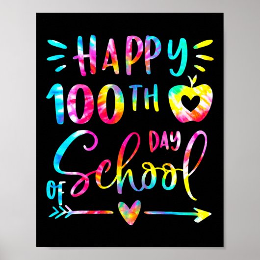 Poster Dye Happy 100e jour Enseignant Étudiant 100 jour (Devant)