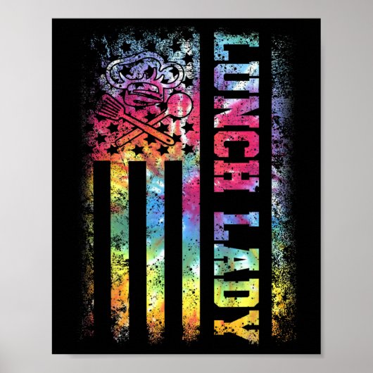 Poster Dye Us Drapeau Dîner Lady Retour À L'École (Devant)