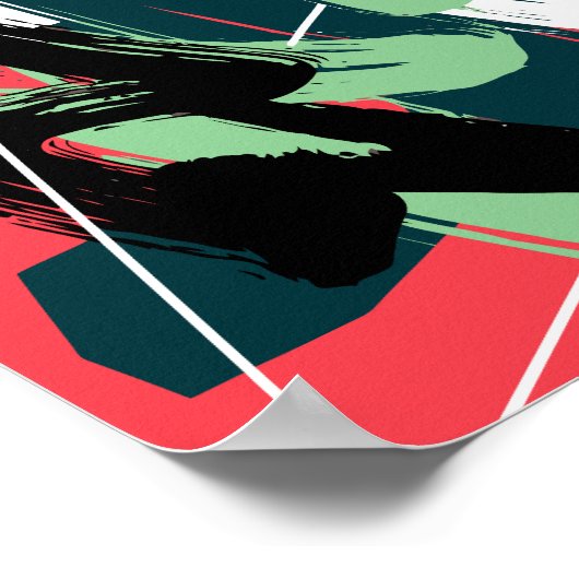 Poster Dynamic Abstract Brushstroke Composition (Coin)