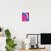 Poster Dynamic Fusion of Pink, Blue and white Waves (Bureau à domicile)