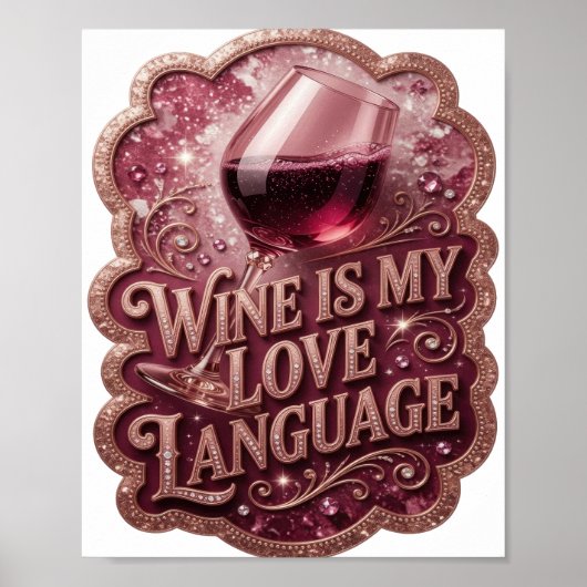 Poster Dynamic Gold LE VIN EST MON LANGAGE D'AMOUR (Devant)