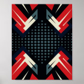 Poster Dynamic Red and Black Arrows Pattern (Devant)