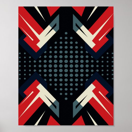 Poster Dynamic Red and Black Arrows Pattern (Devant)