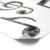 Poster Dynamic Silver NOTES DE MUSIQUE Design Bold (Coin)