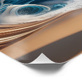 Poster Dynamic Surfer Girl Walking Beach Waves Art (Coin)