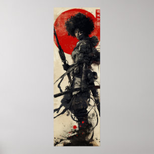 Poster dynamique Afro Africaine Femme Plein Body A