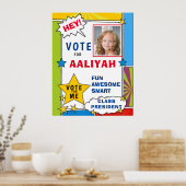 Poster Dynamique Cartoon Comic Style de livre Voting scho (Cuisine)