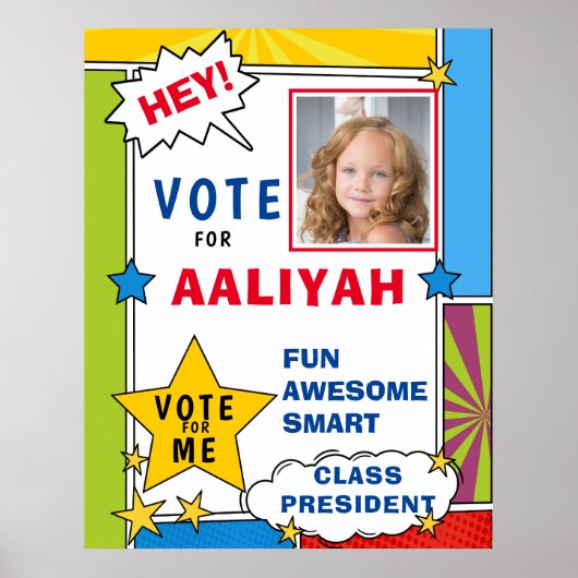 Poster Dynamique Cartoon Comic Style de livre Voting scho (Devant)