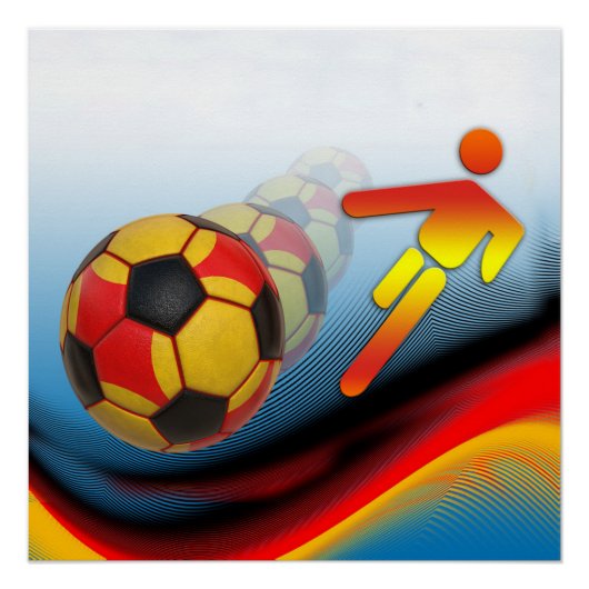 Poster Dynamique du football et du football (Devant)