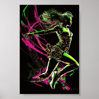 Poster Dynamique Fitness Girl, Female Gym Motivation