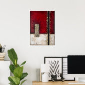 Poster Dynastie - Art Abstrait rouge (Bureau à domicile)