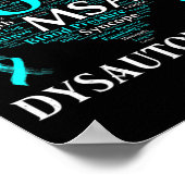 Poster Dysautonomia Sensibilisation au ruban Turquoise T- (Coin)