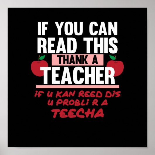 Poster Dyslexie Enseignant Thérapeute de sensibilisation  (Devant)