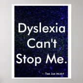 Poster "Dyslexie ne peut pas m'arrêter" (Devant)