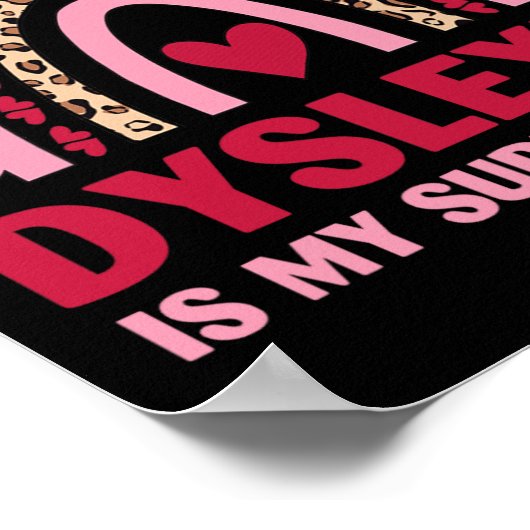 Poster Dyslexie Rétro Est Ma Lecture Dyslectique Superpui (Coin)