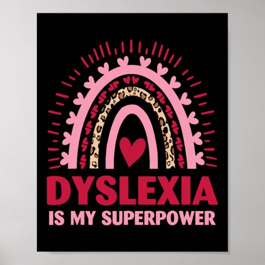 Poster Dyslexie Rétro Est Ma Lecture Dyslectique Superpui (Devant)