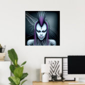 Poster Dystopian Alien Humain Hybrid Etheral Ai Art (Bureau à domicile)