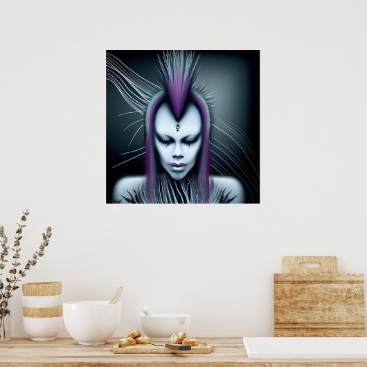 Poster Dystopian Alien Humain Hybrid Etheral Ai Art (Cuisine)