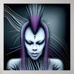 Poster Dystopian Alien Humain Hybrid Etheral Ai Art