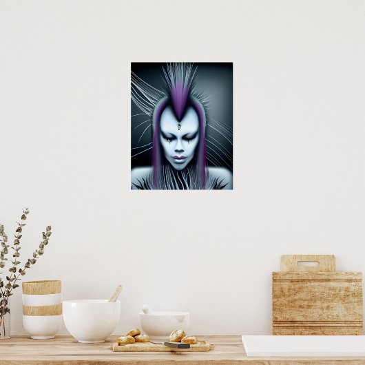 Poster Dystopian Alien Humain Hybrid Etheral Ai Art (Cuisine)