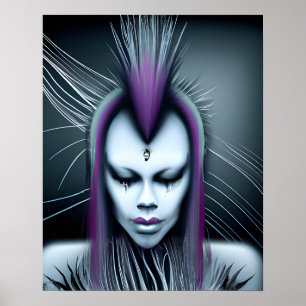 Poster Dystopian Alien Humain Hybrid Etheral Ai Art