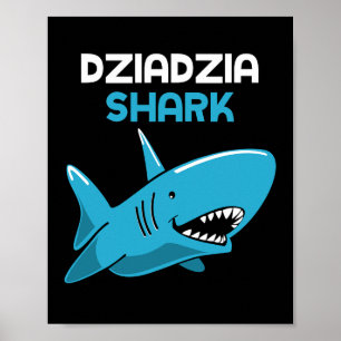 Poster Dziadzia Shark Amusant famille grand-père