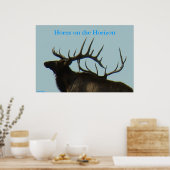 Poster E11 Tir à la tête en silhouette d'Elk Bull (Cuisine)