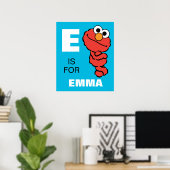 Poster E est pour Elmo | Ajouter Votre Nom (Bureau à domicile)