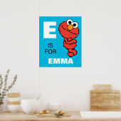 Poster E est pour Elmo | Ajouter Votre Nom (Cuisine)