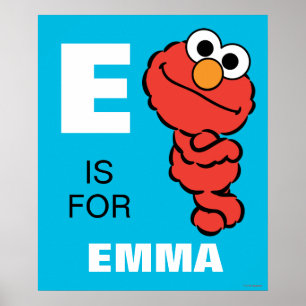 Poster E est pour Elmo   Ajouter Votre Nom
