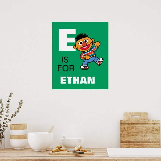 Poster E est pour Ernie | Ajouter Votre Nom (Cuisine)