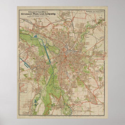 Poster E. Gaebler’s Grosser Plan von Leipzig (1943) (Devant)