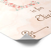 Poster E initiale Nom du bébé Monogramme Art Imprimer (Coin)