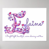 Poster E monogramme art Elaine (Devant)