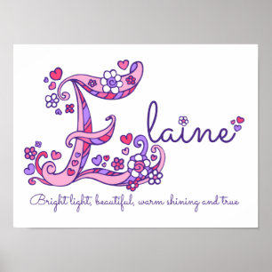 Poster E monogramme art Elaine