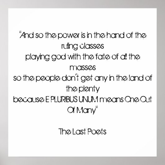 Poster E Pluribus Unum (Devant)