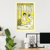 Poster E. Richardson vintage Illustration fille mignonne (Bureau à domicile)