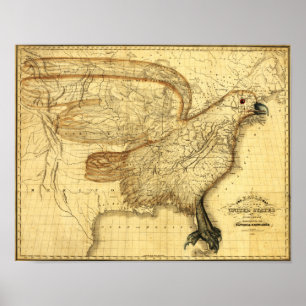 Poster Eagle a superposé aux Etats-Unis