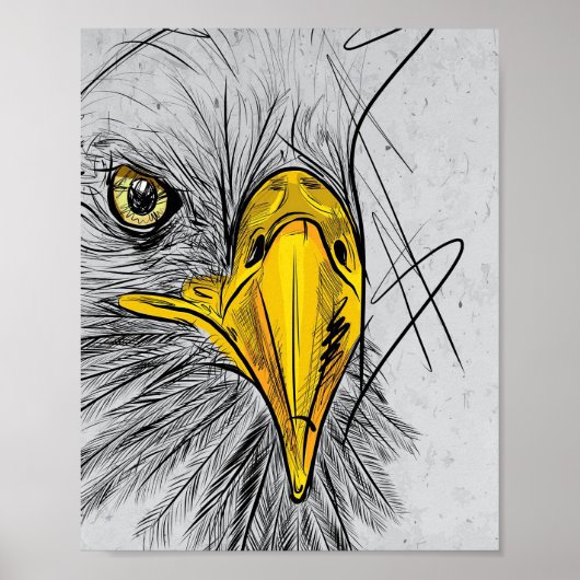 Poster Eagle croquis Face Art (Devant)