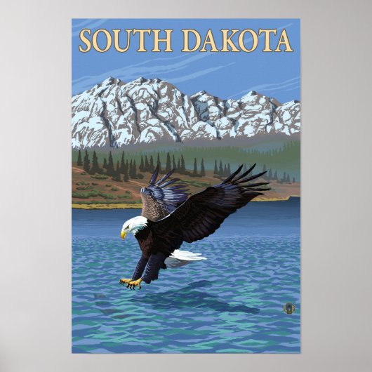 Poster Eagle Diving Dakota du Sud (Devant)