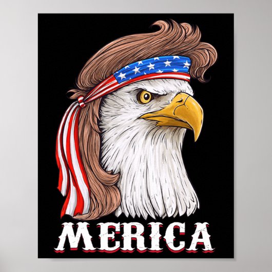 Poster Eagle Mullet 4 juillet États-Unis Drapeau américai (Devant)