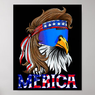 Poster Eagle Mullet Sungles Merica 4 Juillet États-Unis A