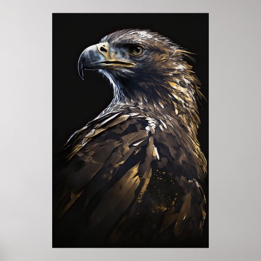 Poster Eagle Portrait Animal Nature Faune Peinture Art (Devant)