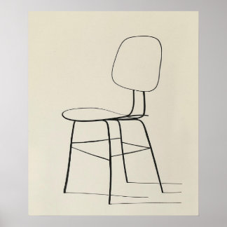 Poster Eames Chaise milieu de siècle moderne minimaliste