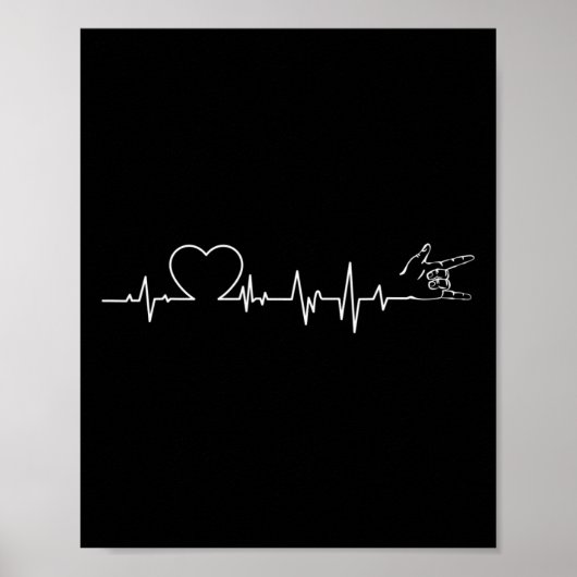 Poster Ear Heartbeat Langue des signes main perte d'audit (Devant)