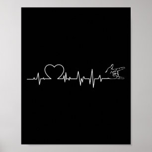 Poster Ear Heartbeat Langue des signes main perte d'audit