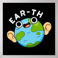 Ear-th Funny Earth Pun Dark BG