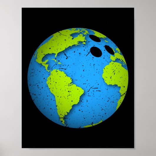 Poster Earth Bowling Ll. Jour des terres Faveurs. Da de l (Devant)